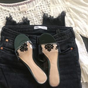 ZARA Beaded Flat Sandals